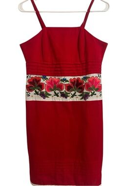 Mexican dress floral embroidered Puebla cultural folk art cinco de mayo artsy